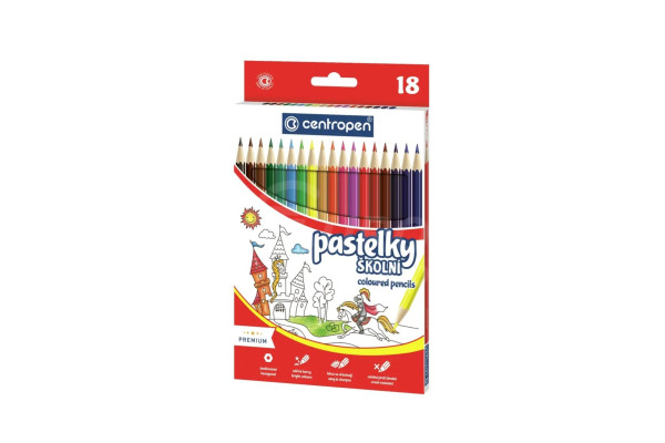 Školní pastelky Centropen Šestihranné 18 ks