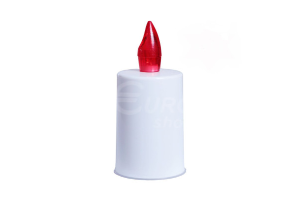 Svíčka na baterie 11cm Bílá/červená