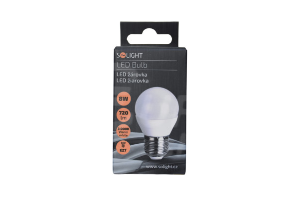 LED žárovka Solight 8W, E27, 3000K, 720lm Warm white